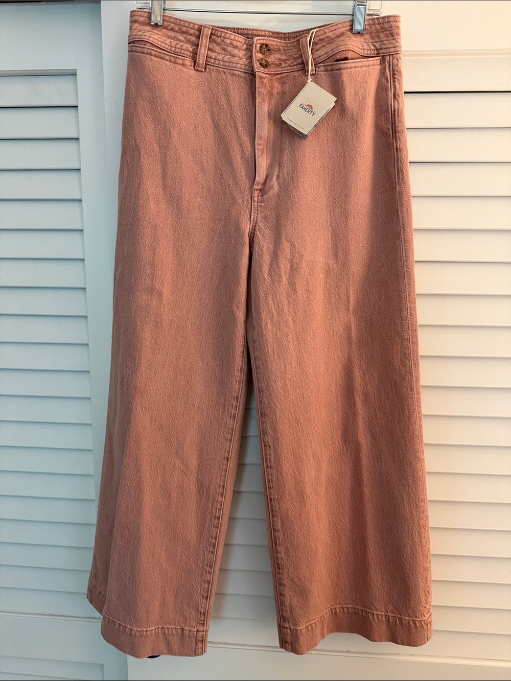 Faherty Rose-Tone Wide Leg High-Rise Jeans